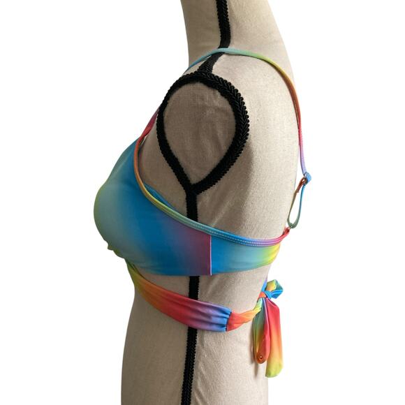 Amazon rainbow gradient tie dye padded push up bikini top size small - Picture 4 of 8